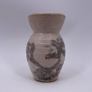 Decorative 6" Ceramic Vase Rough Texture Abstract Design Flower Floral Decor